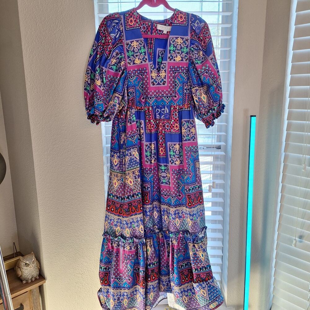 Hunter Bell New York Size M Short Sleeve Boho Maxi Dress - Picture 3 of 13